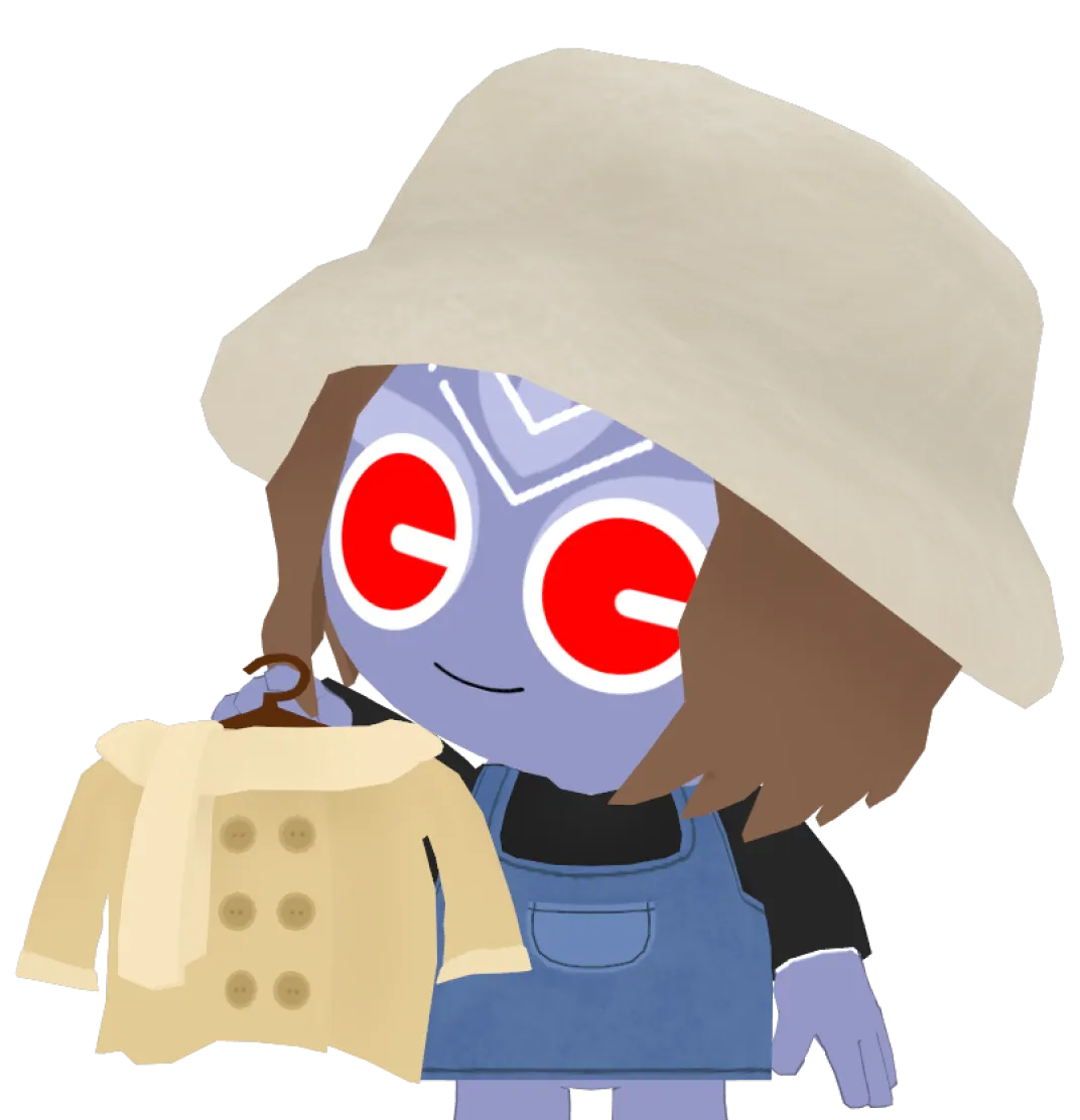 spirit of adventure holding up a hanger with coat and scarf